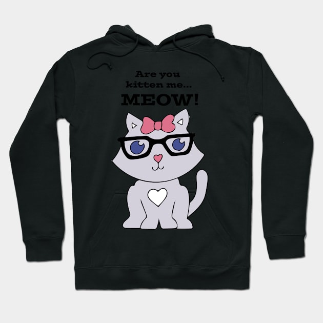 Sassy Cat with Glasses Hoodie by tandre